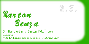 marton benza business card